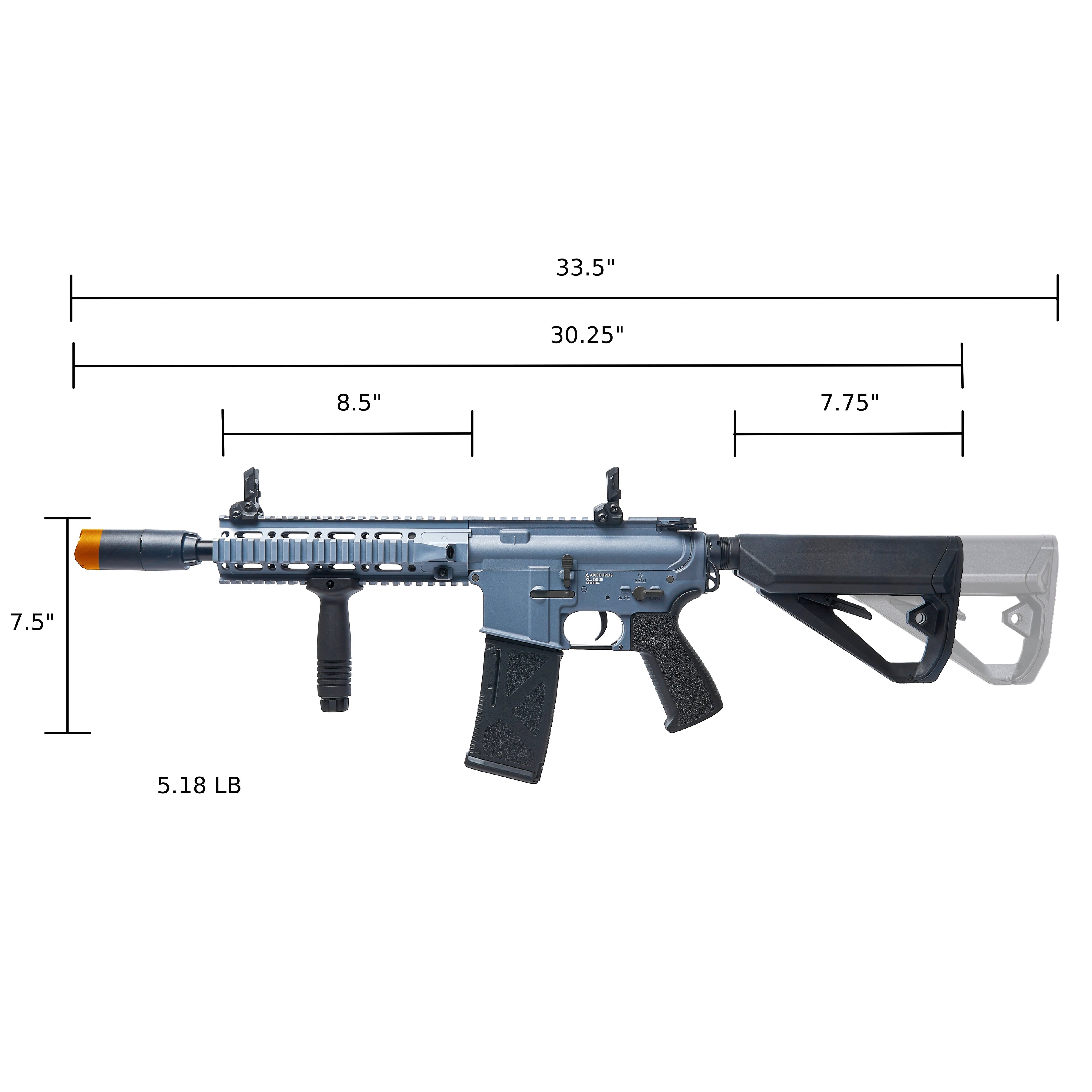 ARCTURUS LWT MK-II CQB 10" AEG SPORT Grey ARC SE®