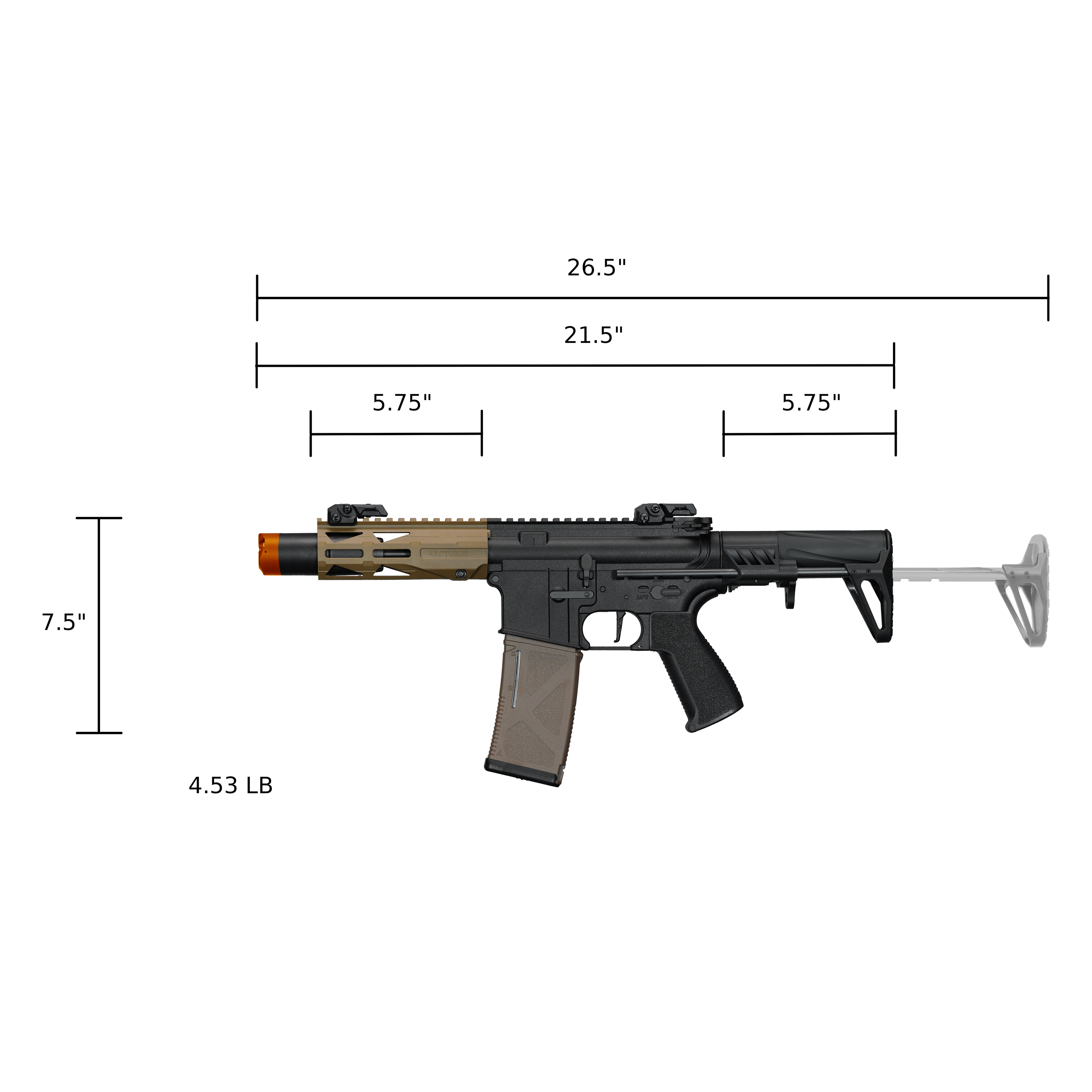 ARCTURUS LWT MK-III PDW 5.5" SPORT AEG SE® Black-Tan