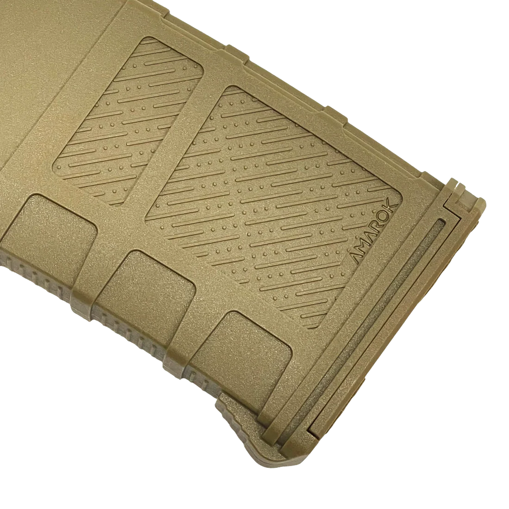 Amarok AM190 M series - 190 rounds Fast Feed Mid Cap Magazine - Type A2 - FDE Cover + Solid Black top