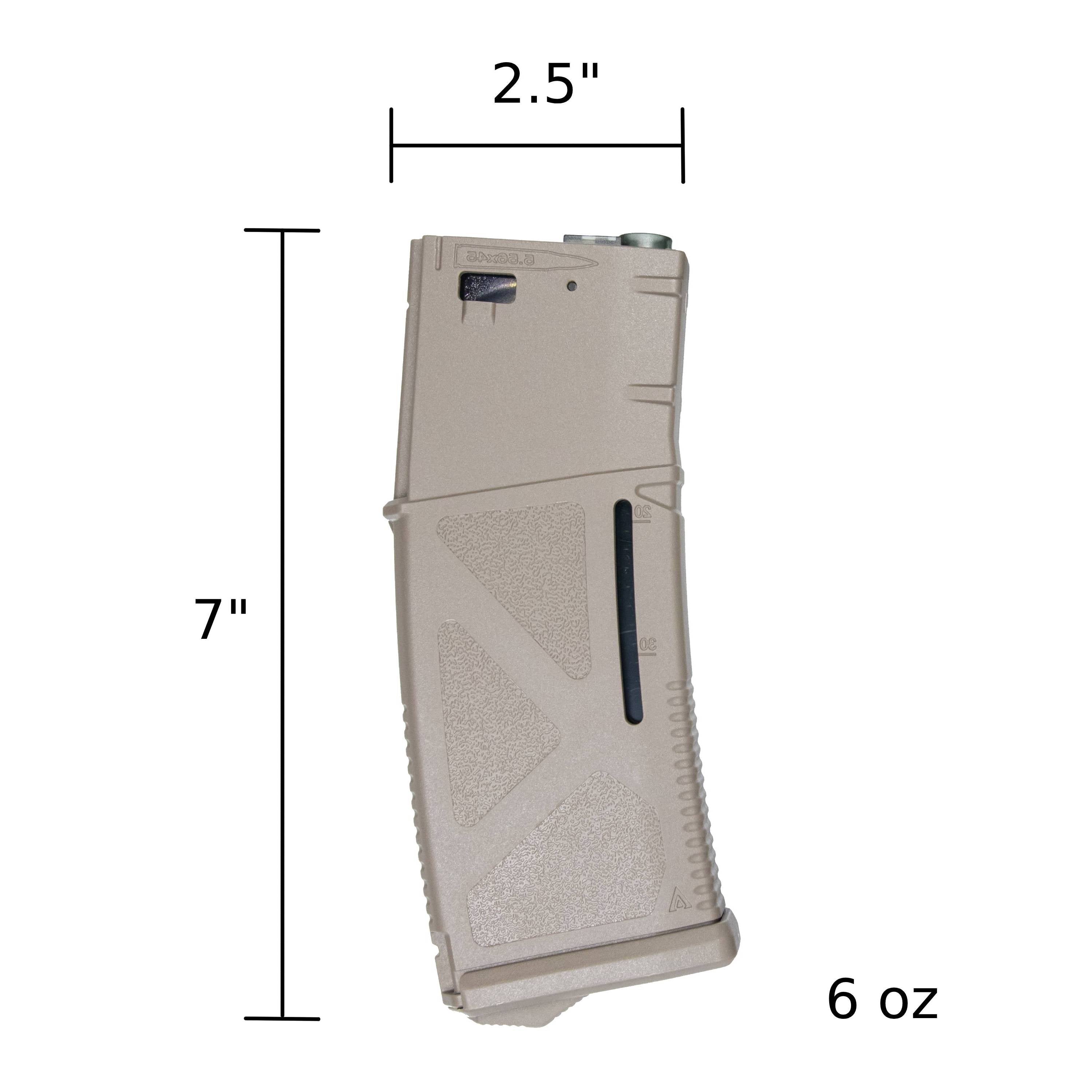 ARCTURUS AR MOD1 M4/M16 30/130Rds Variable-Cap Windowed EMM Magazine FDE